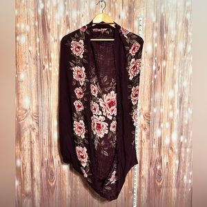 American Eagle Outfitters Open Cardigan Floral Fringe boho